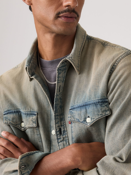 Levi's Мужская Рубашка Синий/Серый Relaxed [2]