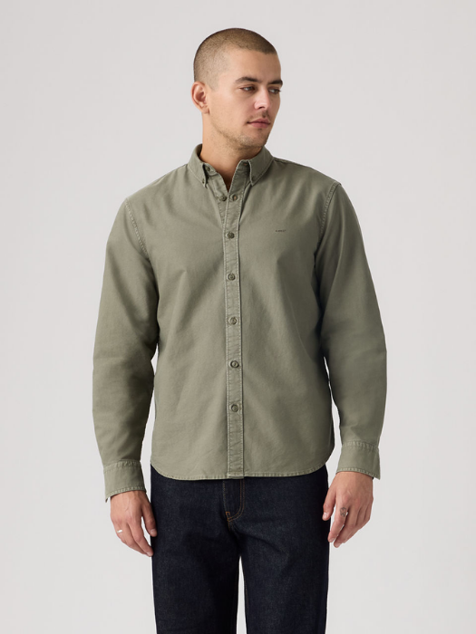Мужская Рубашка Хаки Relaxed [2]