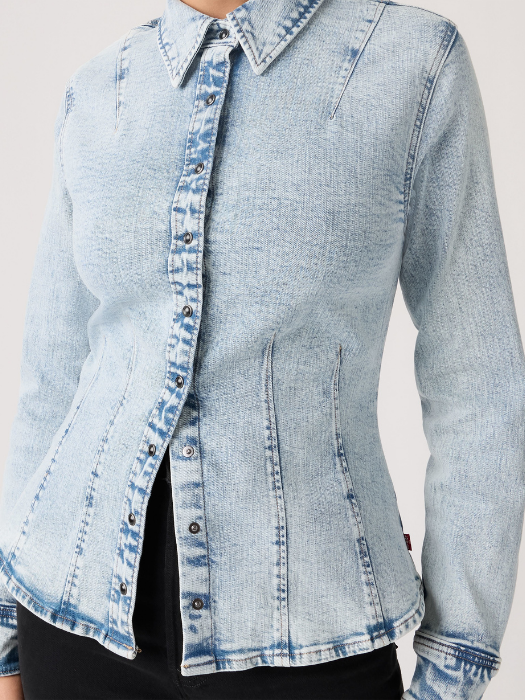 Levi's Женская Рубашка Светло-Синяя Slim [2]