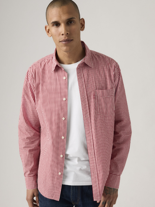 Levi's Мужская Рубашка Розовая Regular [2]