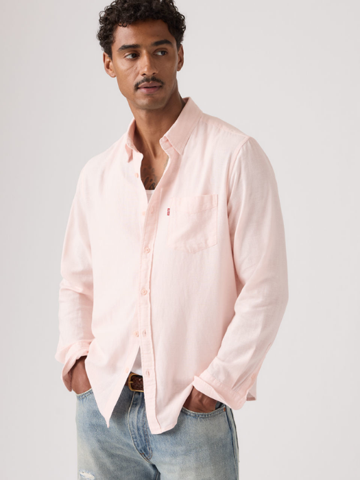 Levi's Мужская Рубашка Светло-Розовая Regular [3]