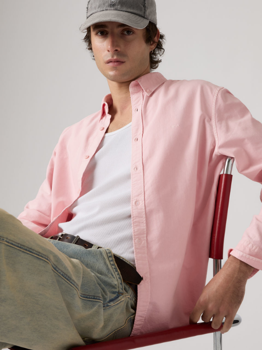 Levi's Мужская Рубашка Светло-Розовая Regular [2]