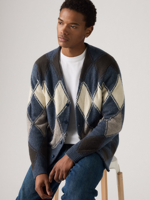 Levi's Кардиган Albastru/Alb Relaxed [2]