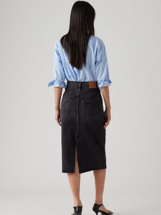 Levi's Женская Юбка Тёмная Серая Hight Rise [2]