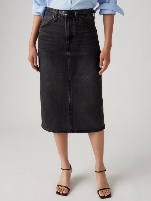 Levi's Женская Юбка Тёмная Серая Hight Rise [5]