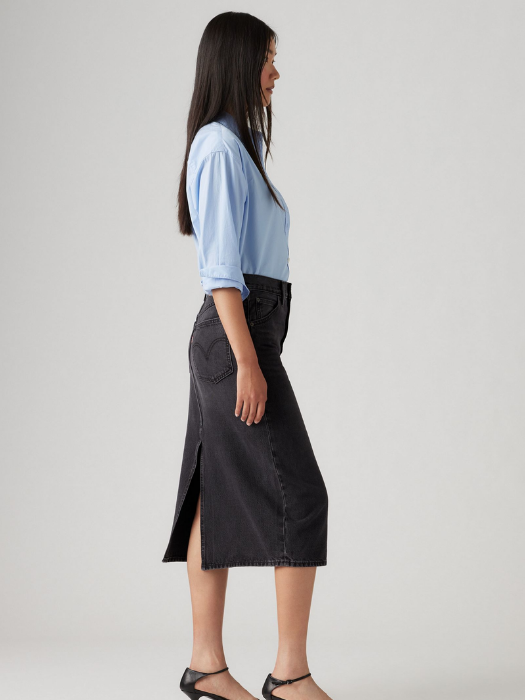 Levi's Женская Юбка Тёмная Серая Hight Rise [4]