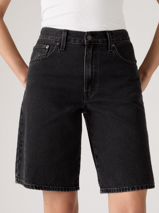 Pantaloni Scurti Negri Baggy Femei [4]