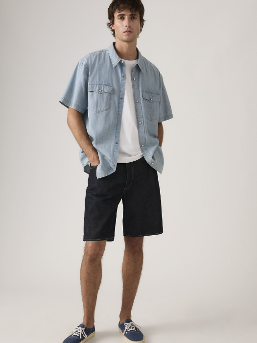 Pantaloni Scurti Indigo Loose Barbati [5]