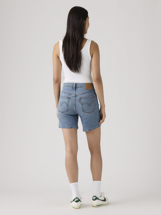 Pantaloni Scurti Albastri Straight Femei [5]