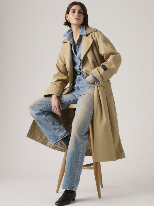 Levi's Женский Тренчкот Бежевый Regular [3]