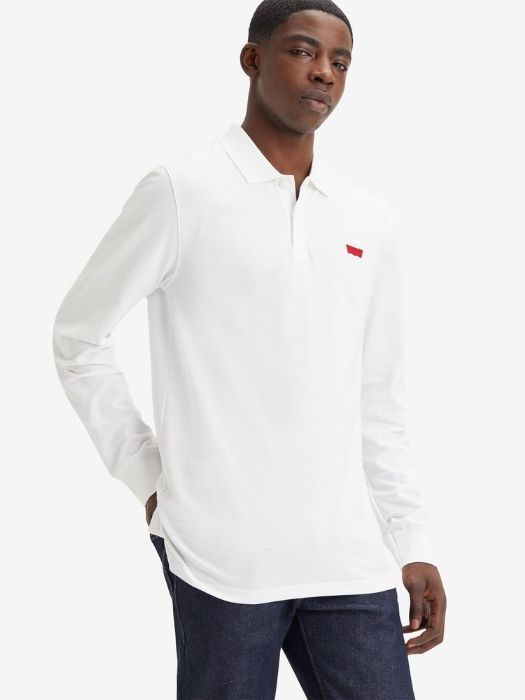 Levi's Мужское Поло С Длинным Рукавом белое Relaxed [4]