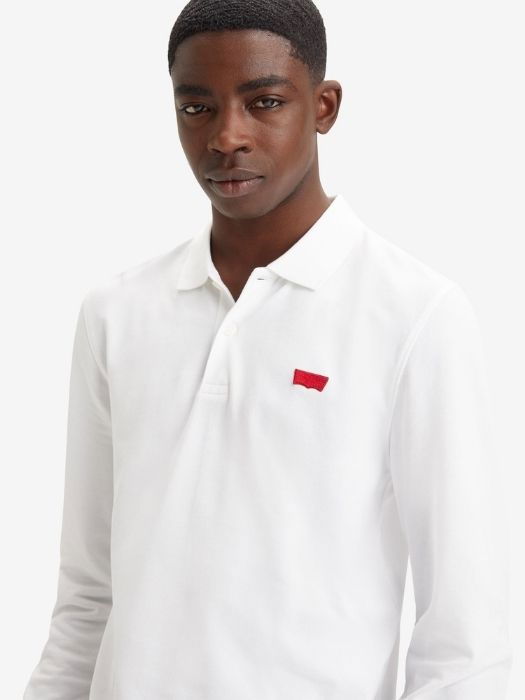 Levi's Мужское Поло С Длинным Рукавом белое Relaxed [3]