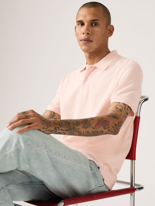 Levi's Мужская Футболка-Поло Светло-Розовая Regular [3]