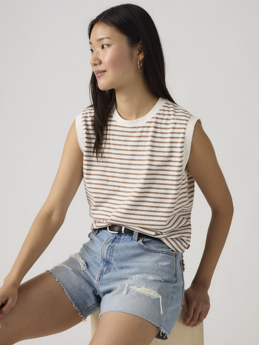 Maiou Alb/Cafeniu Relaxed Femei [2]