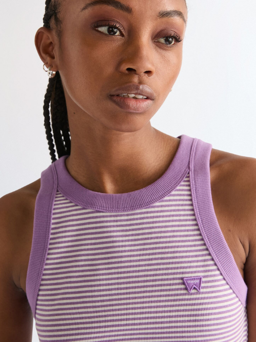 Женская Майка Белый/Сиреневый Slim [2]