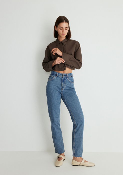 Mavi Женские Джинсы Синие New York Straight [3]