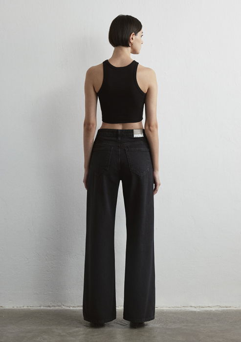 Mavi Blugi Gri Inchis Malibu Wide Leg Femei [4]