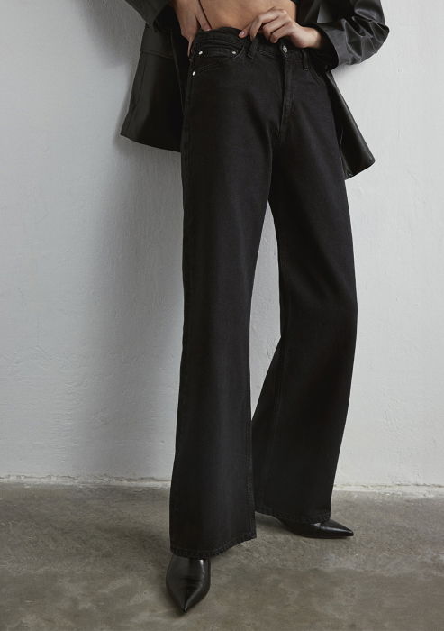 Mavi Blugi Gri Inchis Malibu Wide Leg Femei [6]