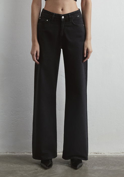 Mavi Blugi Gri Inchis Malibu Wide Leg Femei [3]