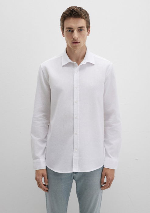 Mavi Camasa Alba Slim Barbati [4]