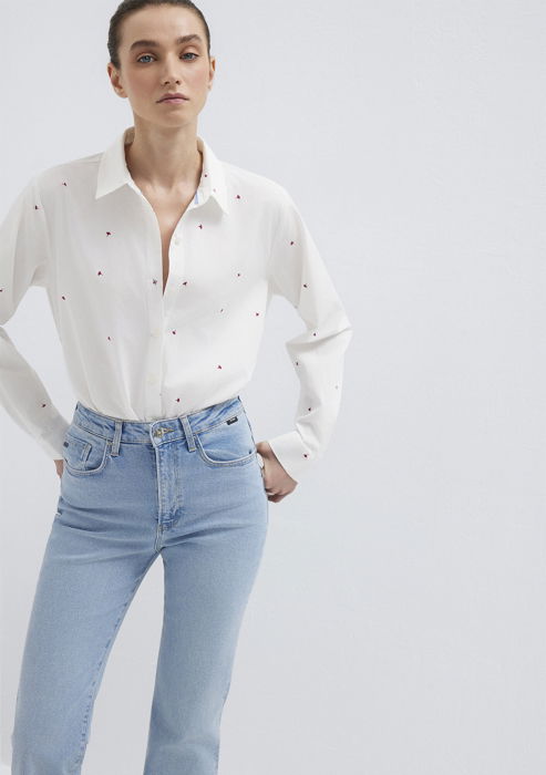 Camasa Alba Loose Femei [3]