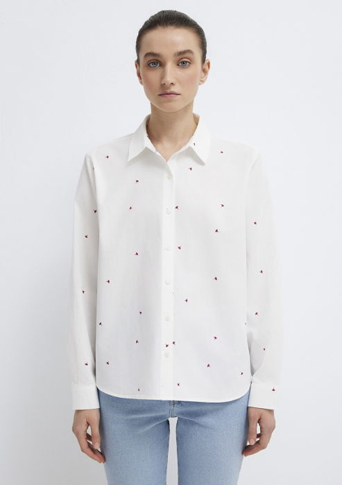 Camasa Alba Loose Femei [4]