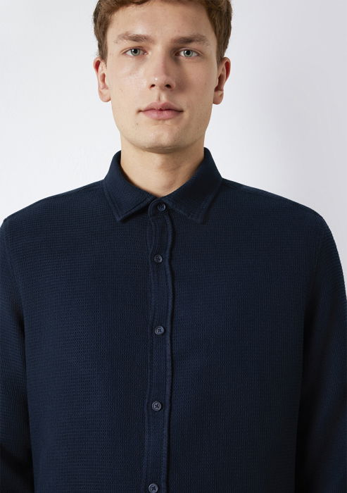 Mavi Мужская Рубашка Темно-Синяя Regular [6]