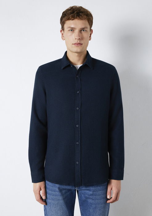 Mavi Мужская Рубашка Темно-Синяя Regular [3]