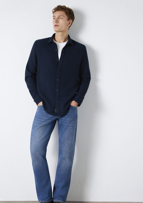 Mavi Мужская Рубашка Темно-Синяя Regular [2]