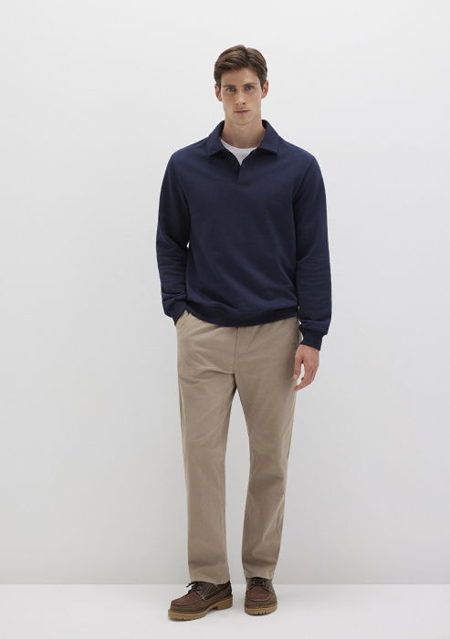 Pantaloni Bej Slim Straight Barbati [3]