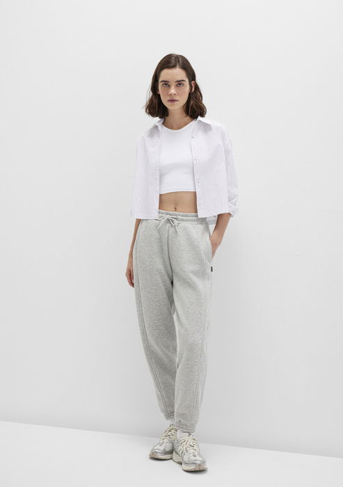 Mavi Pantaloni Gri Deschis Baggy Femei [2]