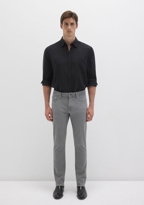 Mavi Pantaloni Gri Deschis Slim Straight Barbati [3]