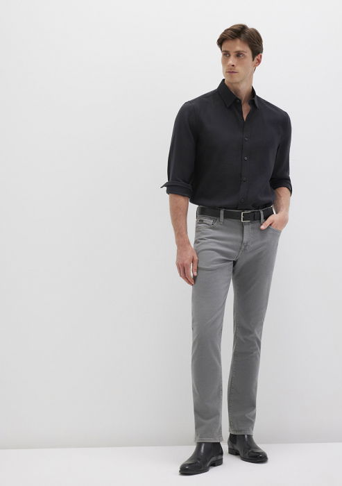 Mavi Pantaloni Gri Deschis Slim Straight Barbati [1]