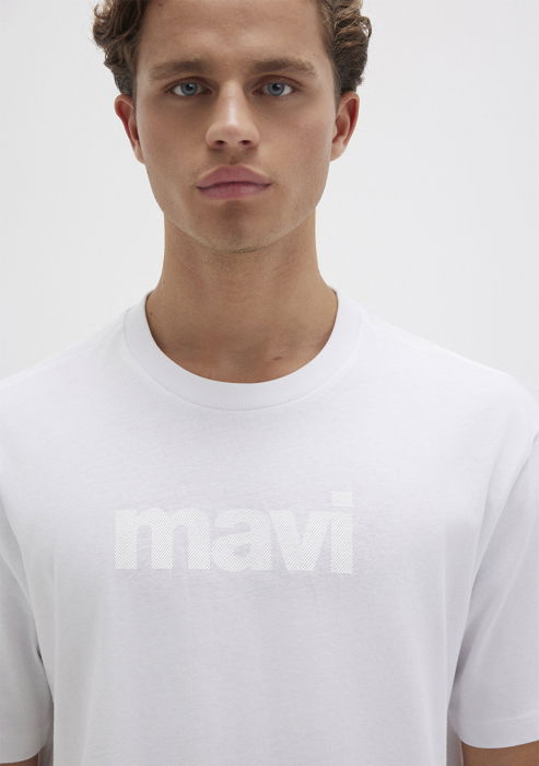 Mavi Tricou Alb Loose Barbati [5]