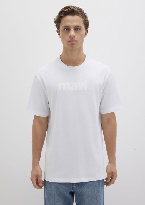 Mavi Tricou Alb Loose Barbati [3]