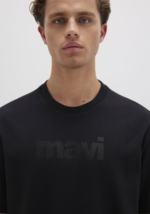 Mavi Tricou Negru Loose Barbati [6]