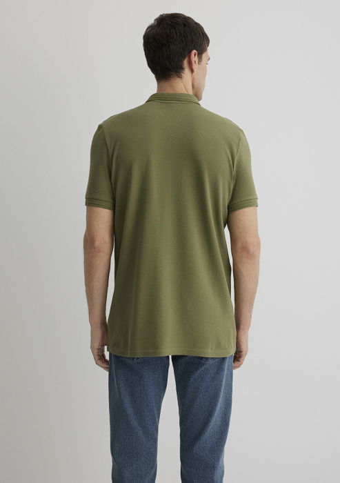 Tricou Polo Verde Masliniu Slim Barbati [4]