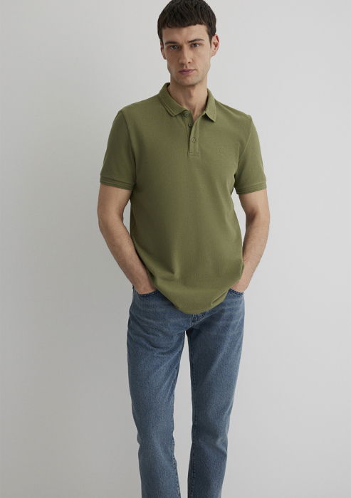 Tricou Polo Verde Masliniu Slim Barbati [2]