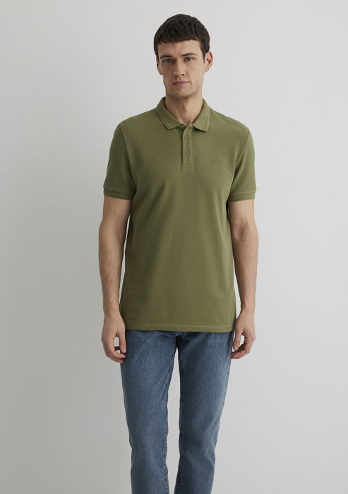 Tricou Polo Verde Masliniu Slim Barbati [3]