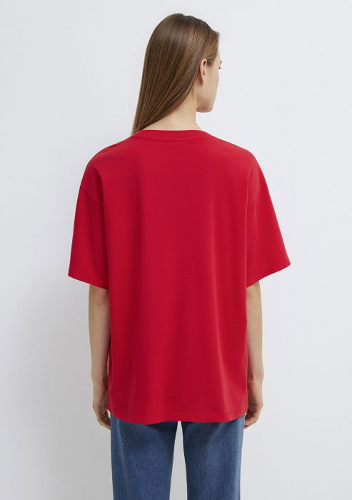 Tricou Rosu Oversize Femei [5]