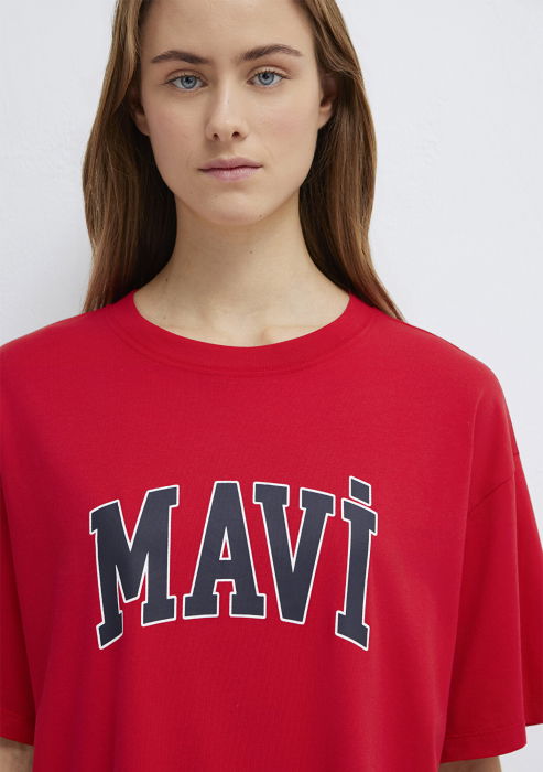 Tricou Rosu Oversize Femei [6]