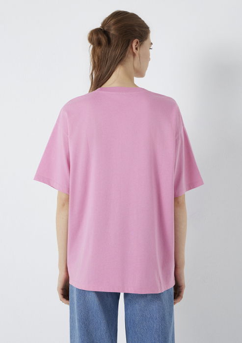 Tricou Roz Deschis Oversize Femei [5]
