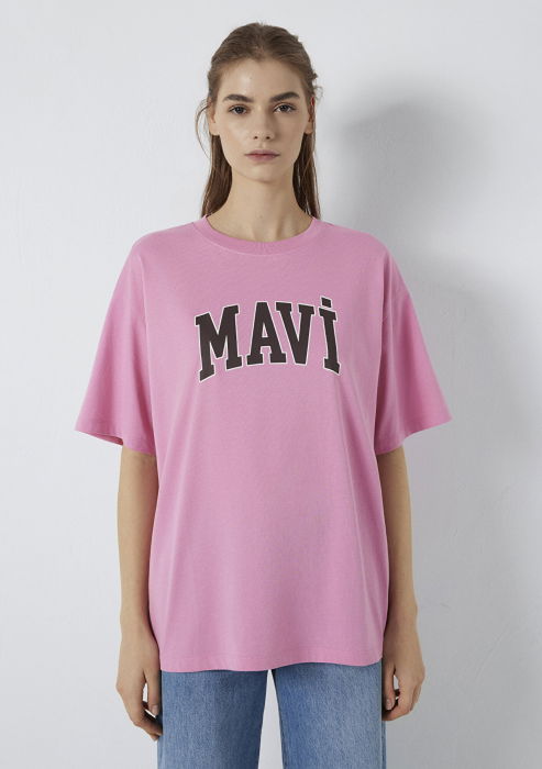 Tricou Roz Deschis Oversize Femei [3]