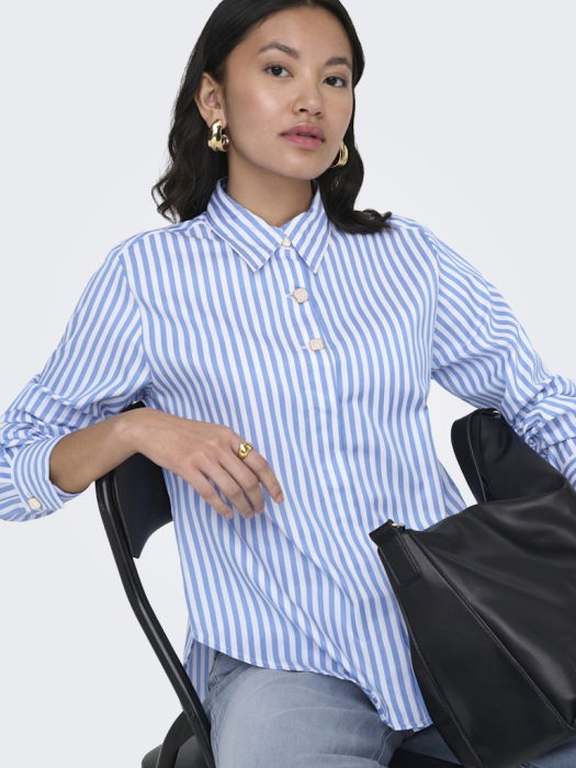 Женская Рубашка Синяя Regular [5]