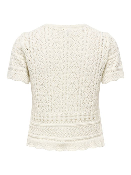 Pulover Cu Maneca Scurta Crem Regular Femei [6]