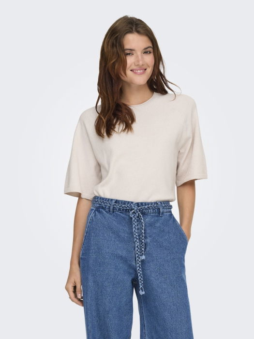 Only Pulover Cu Maneca Scurta Roz Deschis  Femei [3]