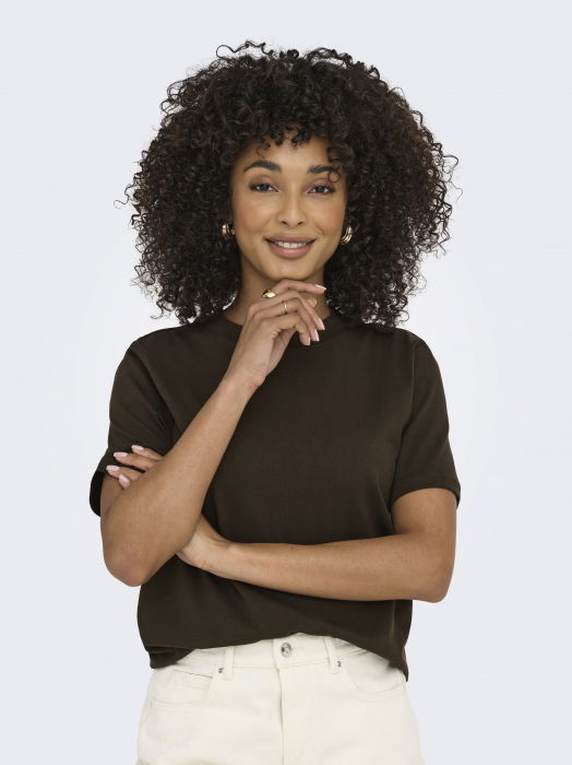 Only Женская Футболка Темно-Коричневая  [4]