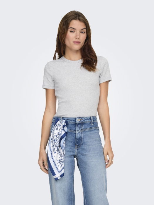 Only Tricou Gri Deschis Regular Femei [2]