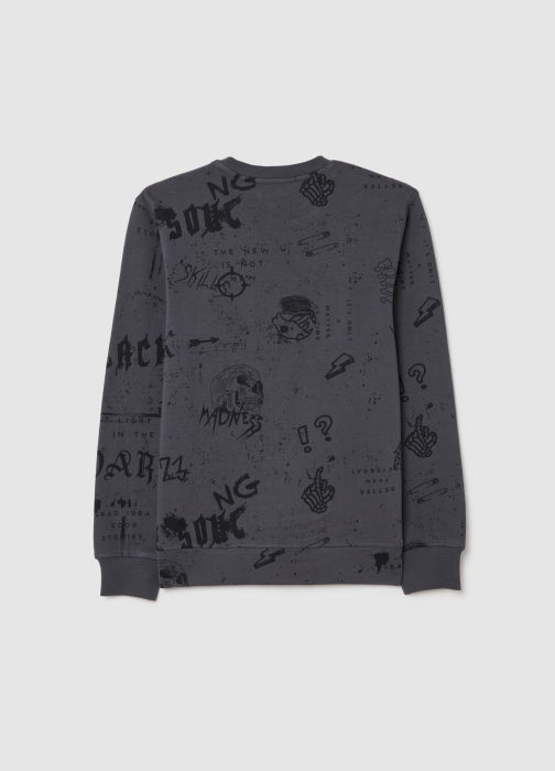 OVS Kids Bluza Cu Fleece  Blackened Pearl Baieti 10-15 Ani [2]