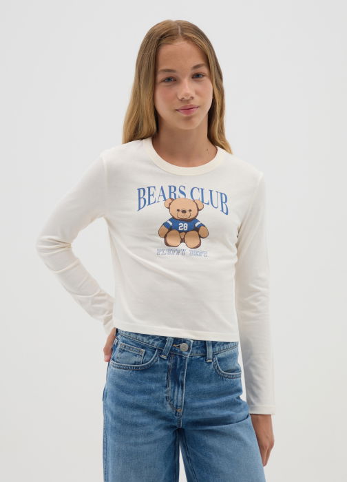 OVS Kids Bluza Gri/Alba Fete 10-15 Ani [1]